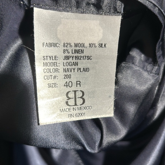 JB Britches Navy Blue Sport Coat 40R - Picture 5 of 7